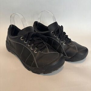 Keen womens black leather lace up casual Gorp GORPCORE Presidio Sneaker size 9.5